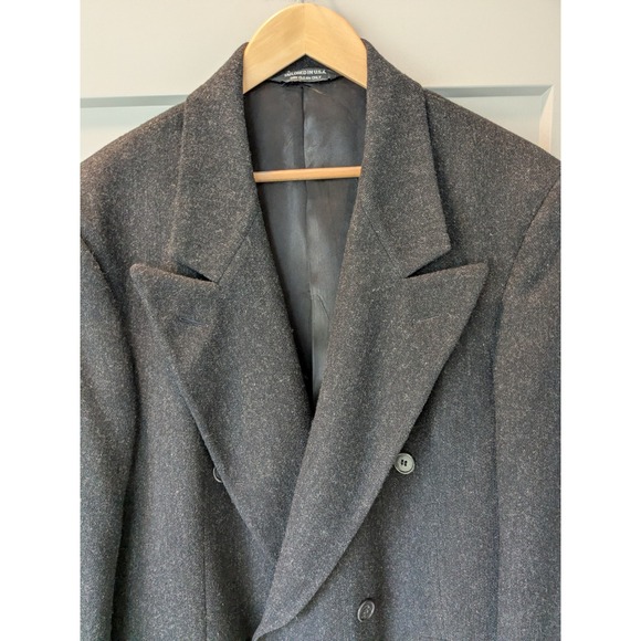 Christian Dior Monsieur Gray 100% Wool Double Breasted Overcoat USA 48R READ - Picture 2 of 16